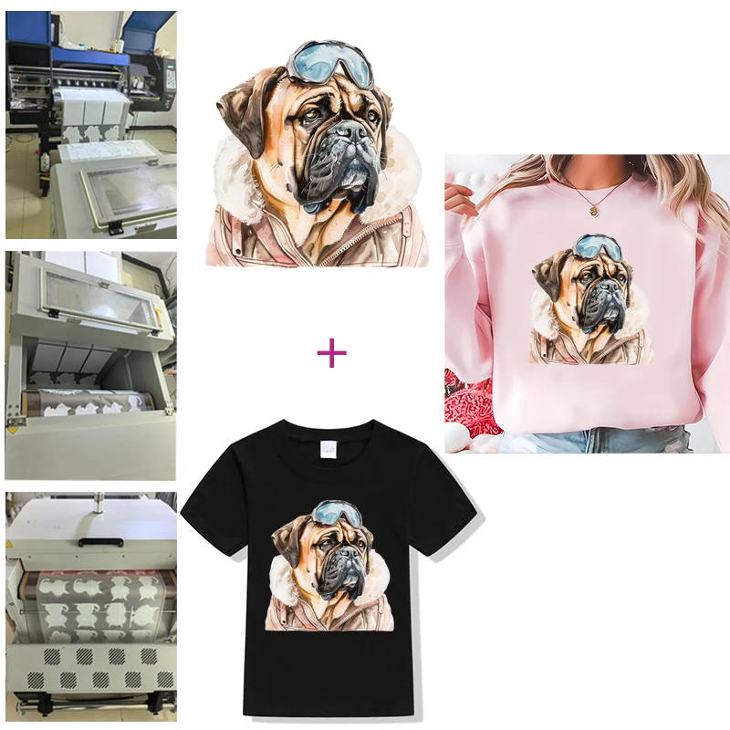 Winter Ski Colored Dog Animal Iron On Heat Transfer Sticker For Clothes Pinted Vinyl Thermal Appliques Washable T-Shirt Decal - Image 2