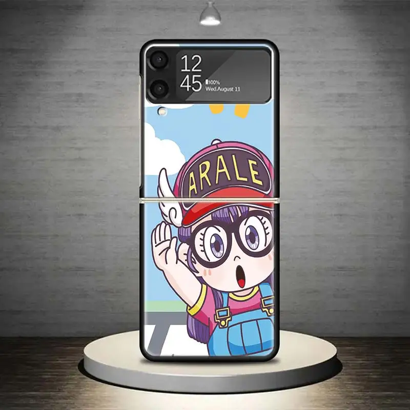 Dr Slump Arale Anime Phone Case For Samsung Galaxy Z Flip 6 5 4 3 5G Shockproof Cover Z Flip6 ZFlip5 Flip3 Flip4 Luxury Shell Ga