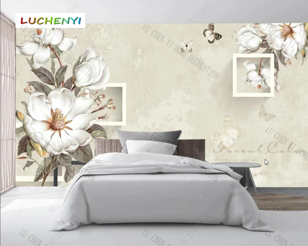 

Papel de parede custom vintage flower floral wallpaper mural,living room tv wall bedroom wall papers home decor