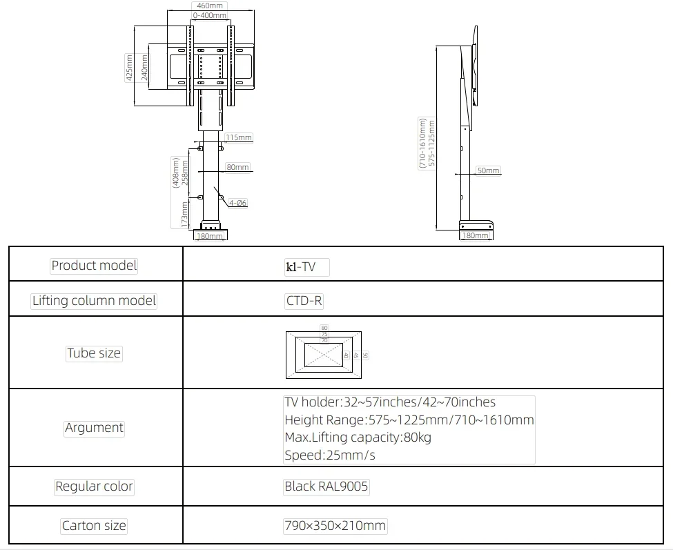 Tv Lift Mechanism Motorized Smart vertical lift up mechanism lcd tv stand holder electric height adjustable Bracket Ceiling