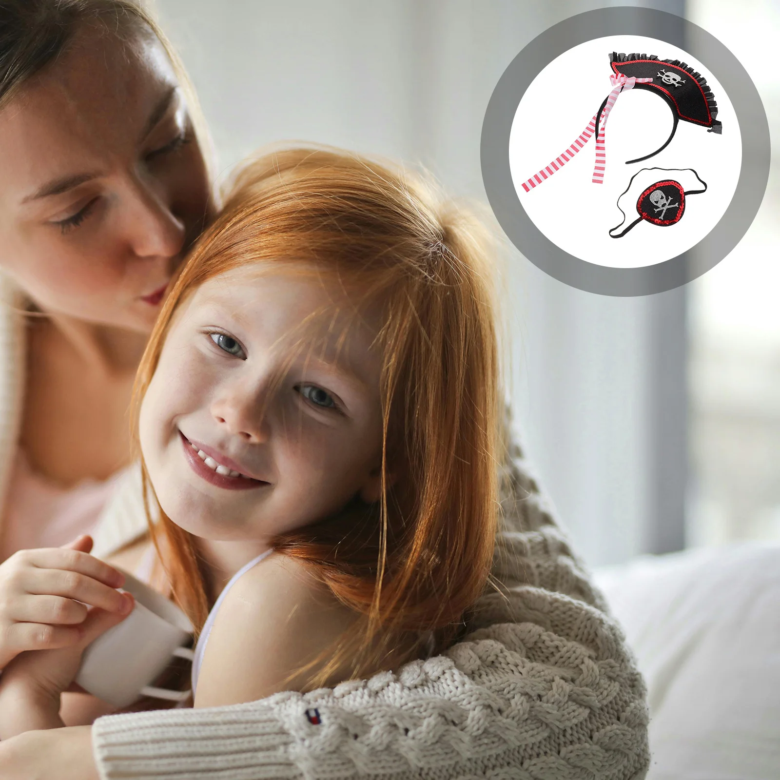 1 Zestaw Piracka Nakrycie Głowy Opaska na Oczy Halloweenowa Impreza Piracka Kreatywny Wygodny Kostium Cosplay Rekwizyty Przebranie na Halloween