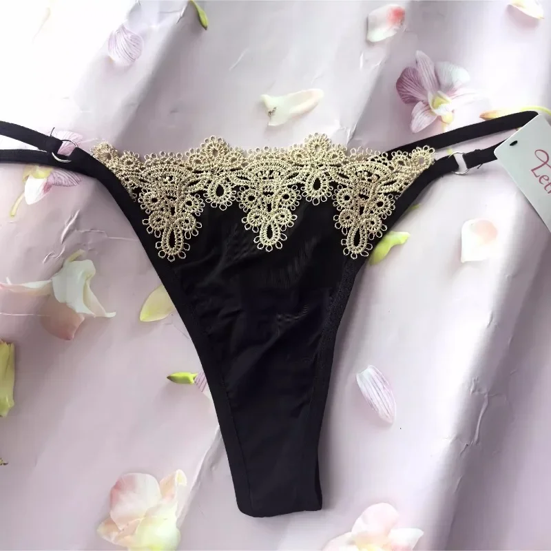 กางเกงชั้นในจีสตริงเซ็กซี่แบบมีสายรัดบาง สามารถใส่ลูกปัดขนาดใหญ่ 4 ซม. ได้ ดีไซน์สวยงาม ปรับแต่งได้ตามต้องการ