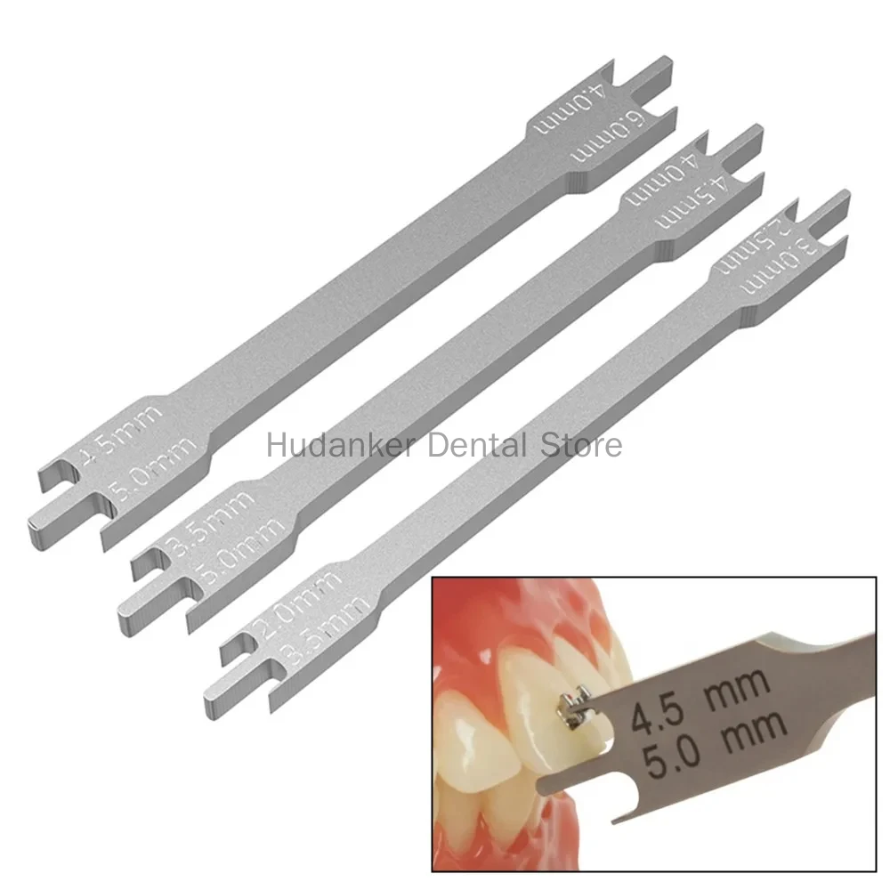 10pcs Dental Bracket Gauge Locator Dentist Ortho Bracket Positioner Gauge Stainless Steel Dentistry Orthodontic Positioning Tool