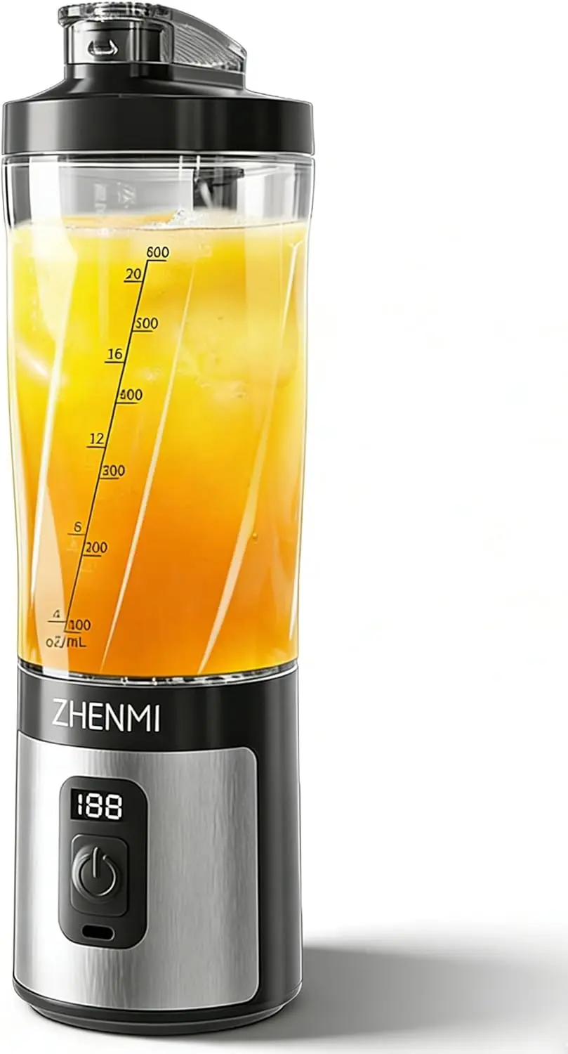 

Portable Blender, 20OZ Personal Smoothie Maker, Leakproof Sip Spout, USB-C Rechargeable, Easy Clean Black