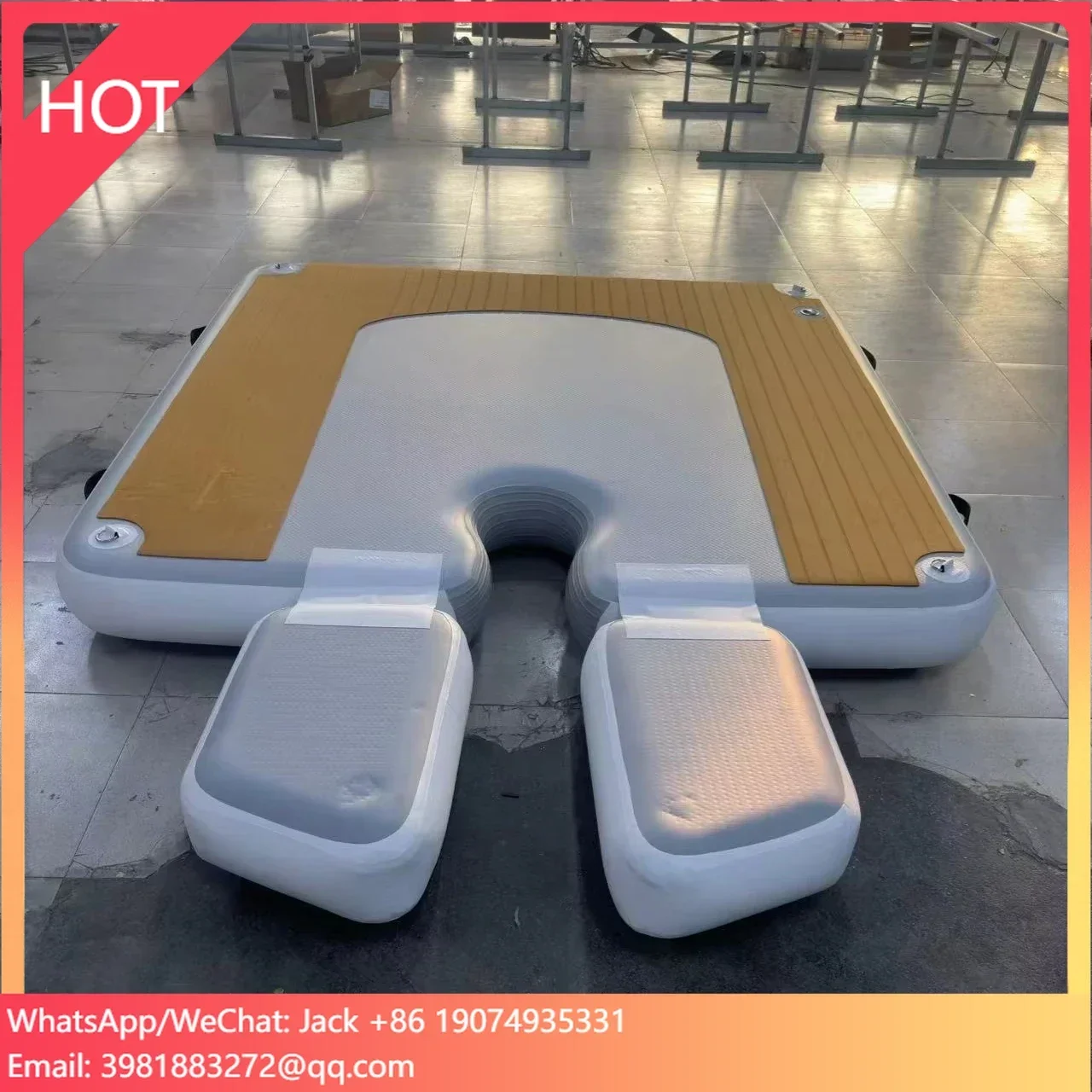 Drop Stitch Inflatable Floating C Dock 2M Water Jet Ski Foil Dock With Eva Mat