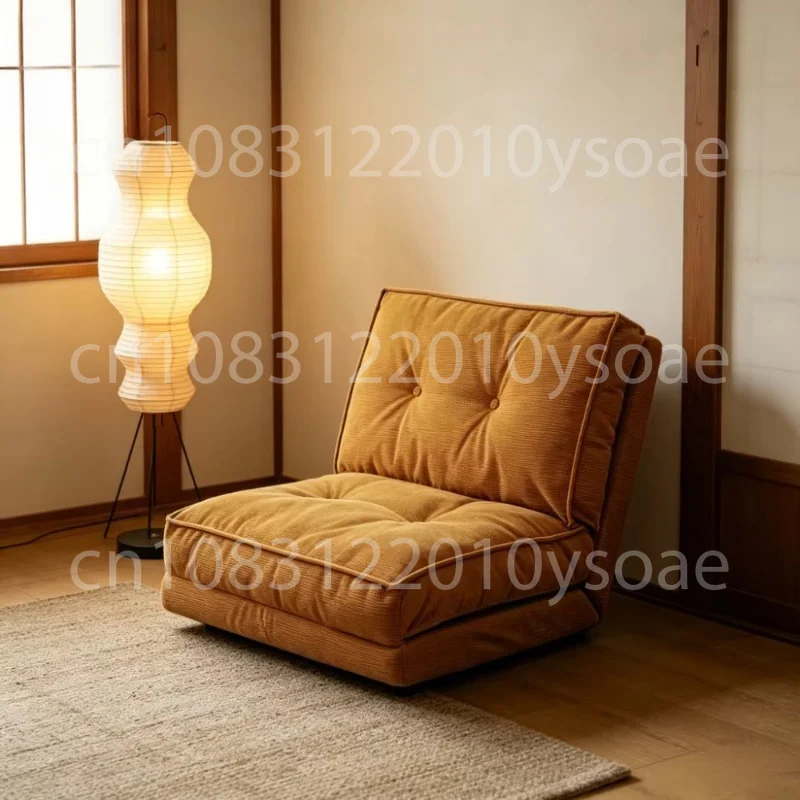 Adjustable Floor Recliner Sofa 180 Degrees Adjustable, Lightweight Corduroy Fabric, Suitable for Living Room and Bedroom