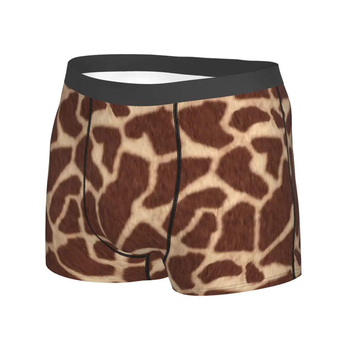 Giraffe Print Underwear Brown Animal Printing Trunk Hot Men Panties Comfortable Shorts Briefs Gift