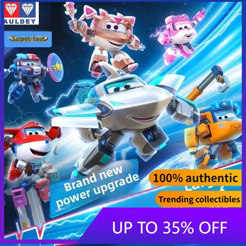 

AULDEY Super Wings Transforming Robot Toy - New Characters (Kuwii, Dizzy, Donnie) with Garage, Action Figure for Kids Boys