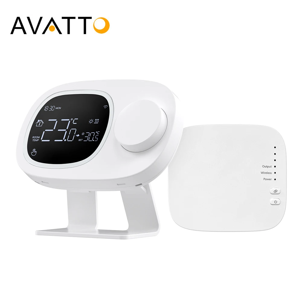 AVATTO WiFi Smart Thermostat Water Gas Boiler and Actuator Programmable Temperature Controller，RF433 Receiver，Alexa,Google Home