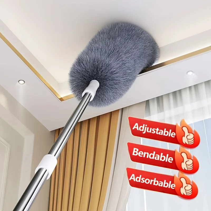 

usCeiling Mop, Adjustable And Bendable Microfiber Duster Mop - Washable, Reusable Cleaning Tool for High Ceilings, Furniture, And Cars, 3 Red Thumbs-Up Symbols of Approvald