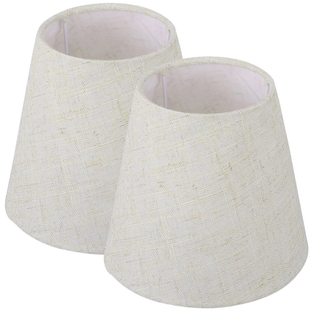 

2 Pcs Linen Fabric Lampshade Bulb Room Lights Pendant Cover Table Ceiling Chandelier