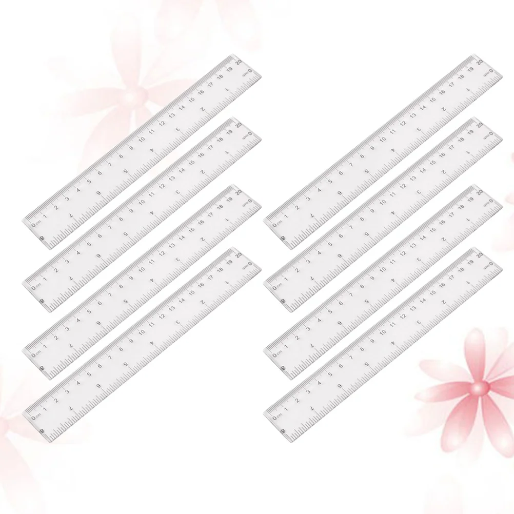 16 قطعة مسطرة مواد عالية الجودة موازين واضحة للطلاب مكتب المنزل المدرسة 20 سنتيمتر قياس مسطرة مستقيمة