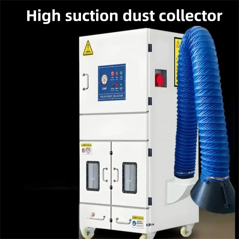 Industrial Dust Collector Baghouse Filtration System Mobile Single Pulse  Collector for Grinding Buffing  Factory Workshop 220v