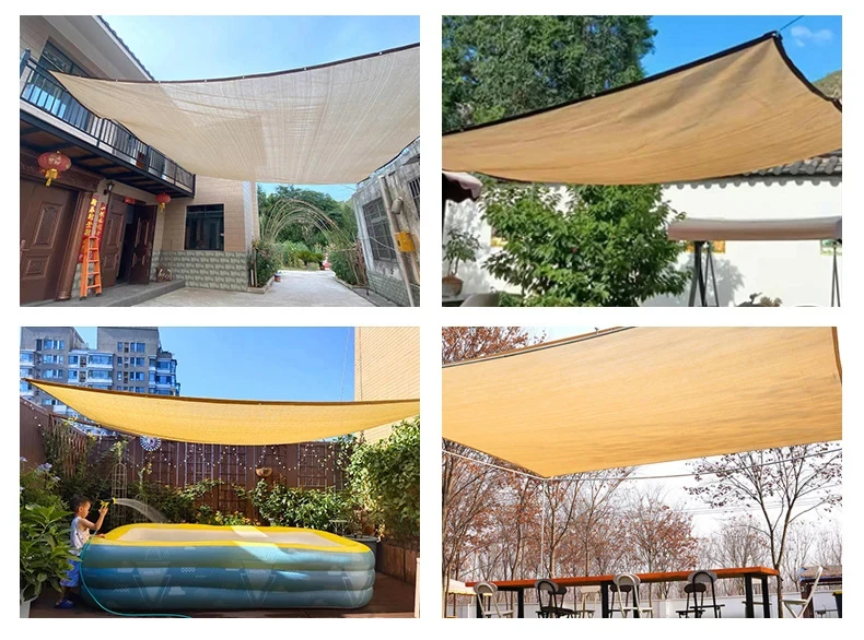 Mehrere Größen, HDPE-Sonnenschutznetz, Hausgarten, UV-Schutz, 85–90 % Sonnenschutznetz, Balkon, Sonnenschutz, Autoschuppen, einfache Installation – Detail 4