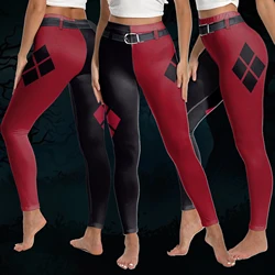 NADANBAO Clown Woman Halloween Leggings Superhero Cosplay Pants Classic Comic Print Workout Trousers Lady Fitness Yoga Leggings