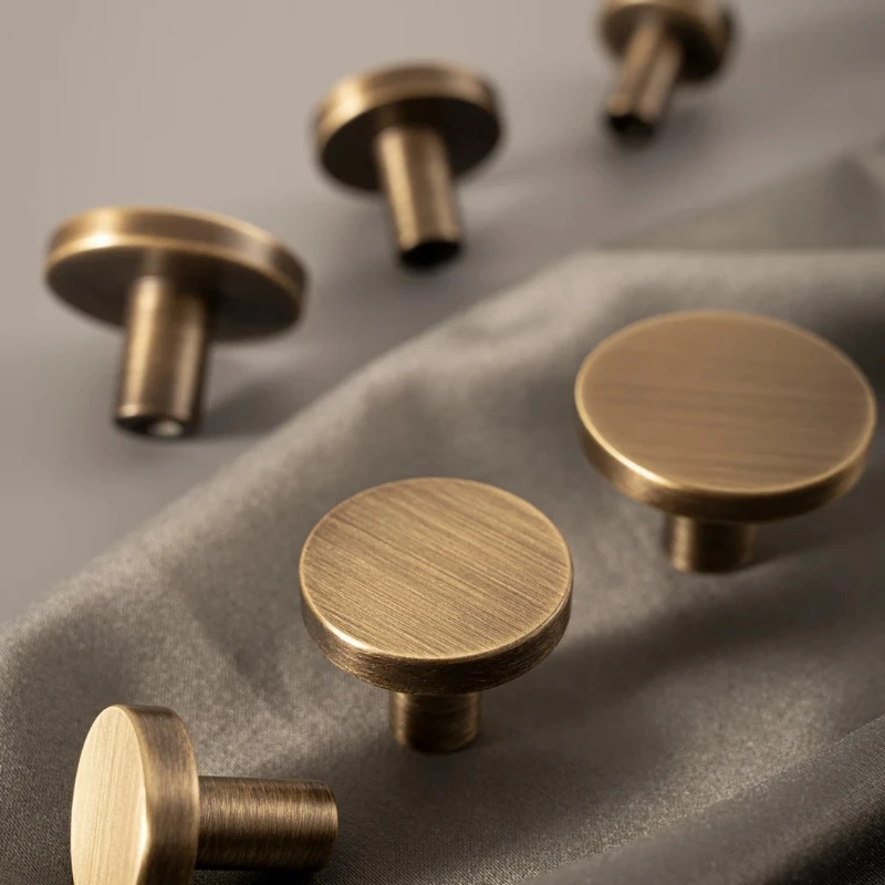 Brass Furniture Handle Clothing Door Drawer Handle Shoe Cabinet Minimalist Antique Style Cabinet Handle Hardware