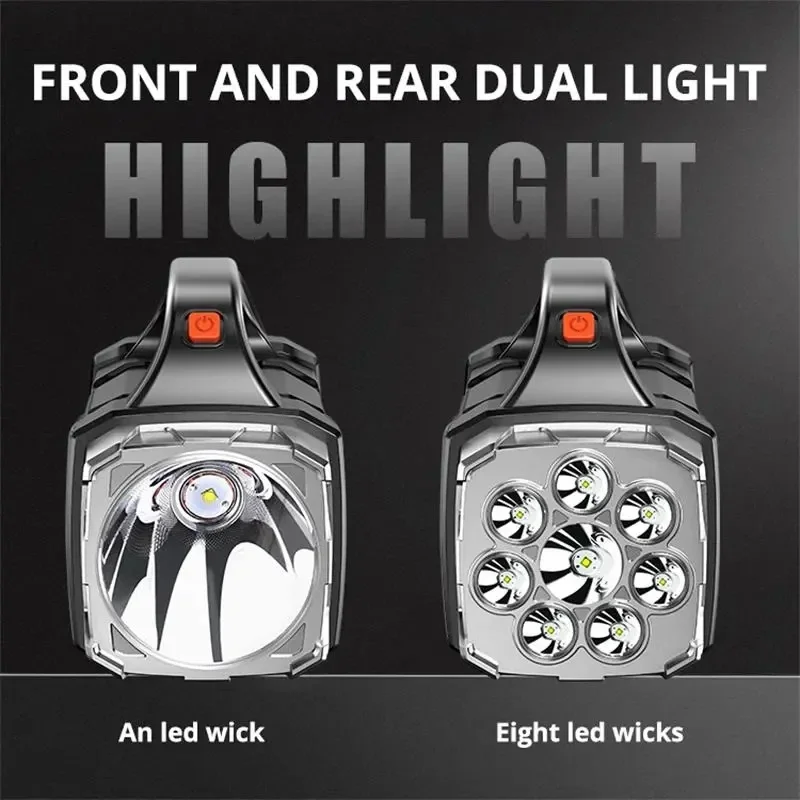 High Power Led Flashlights Rechargeable Camping Work Light Multi Functional Solar Charging Outdoor Portable Emergency Lantern