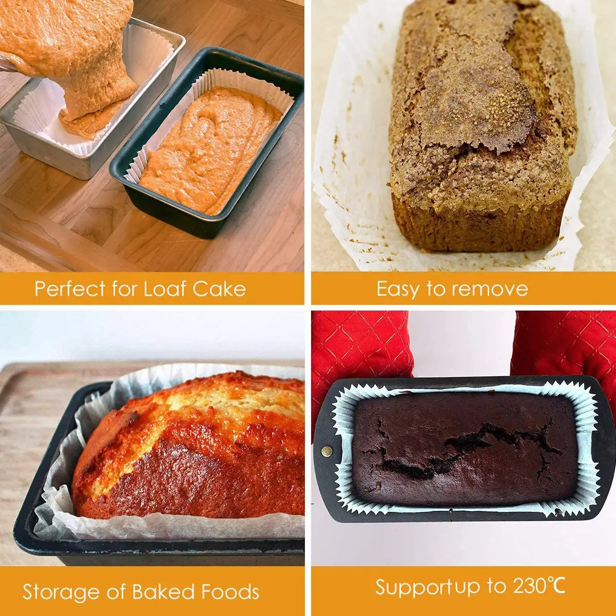 120 pacotes de forros de lata para pão à prova de graxa, borda reta, papel pergaminho para cozimento, panelas antiaderentes para bolo, forro de lata