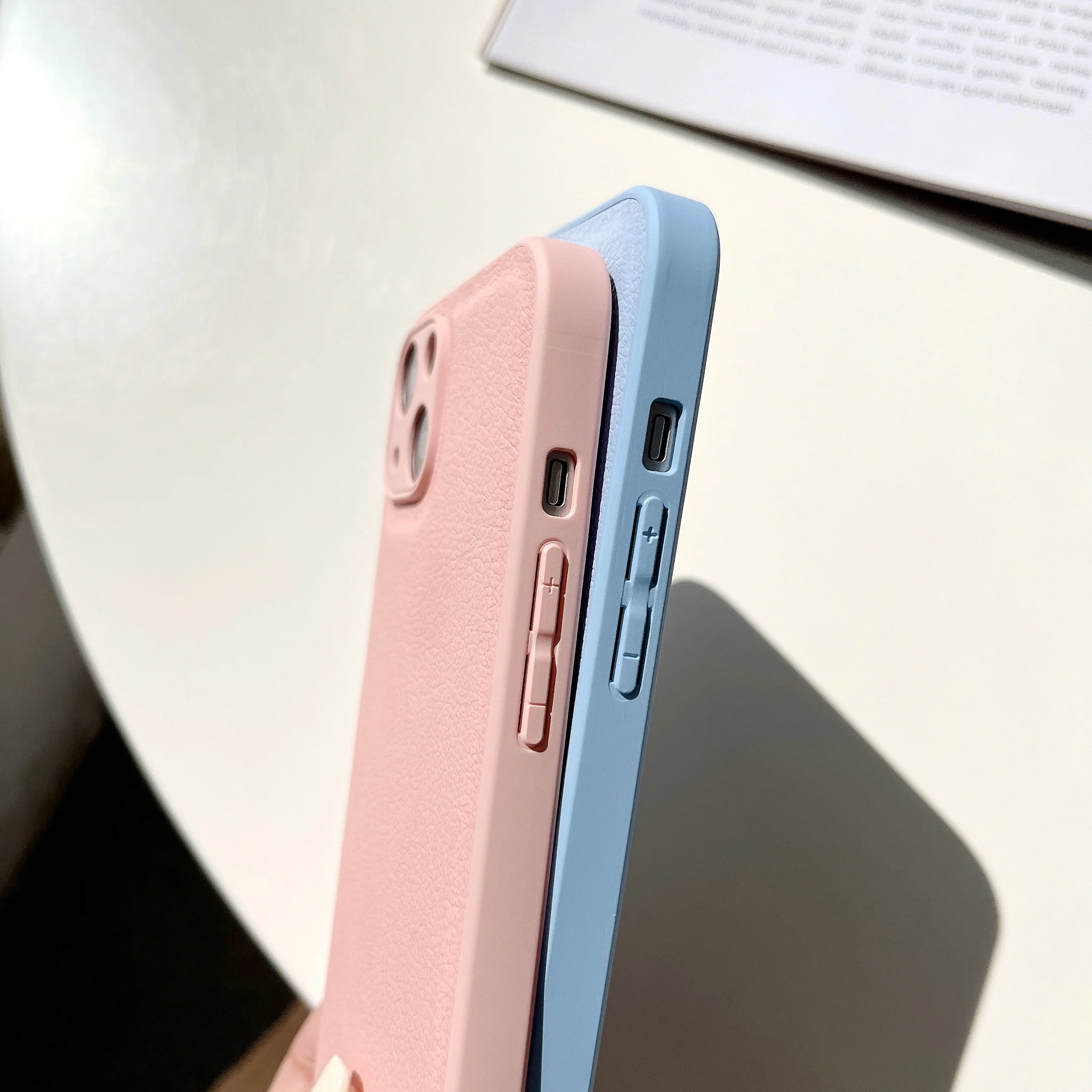 Luxury Solid Color Pu Leather Silicone Phone Case For Iphone 11 12 13 14 15 16 Pro MAX X XR XS SE 7 8Plus White Brown Pink Cover