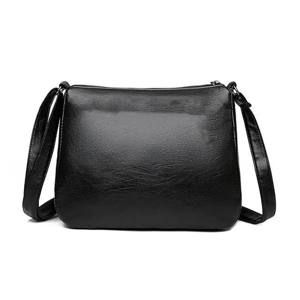 Elegante PU-Leder Einkaufstasche Schwarz Mehrschichtige Tasche für Mütter Mittleren Alters Große Kapazität Tragetasche für Damen – Detail 2
