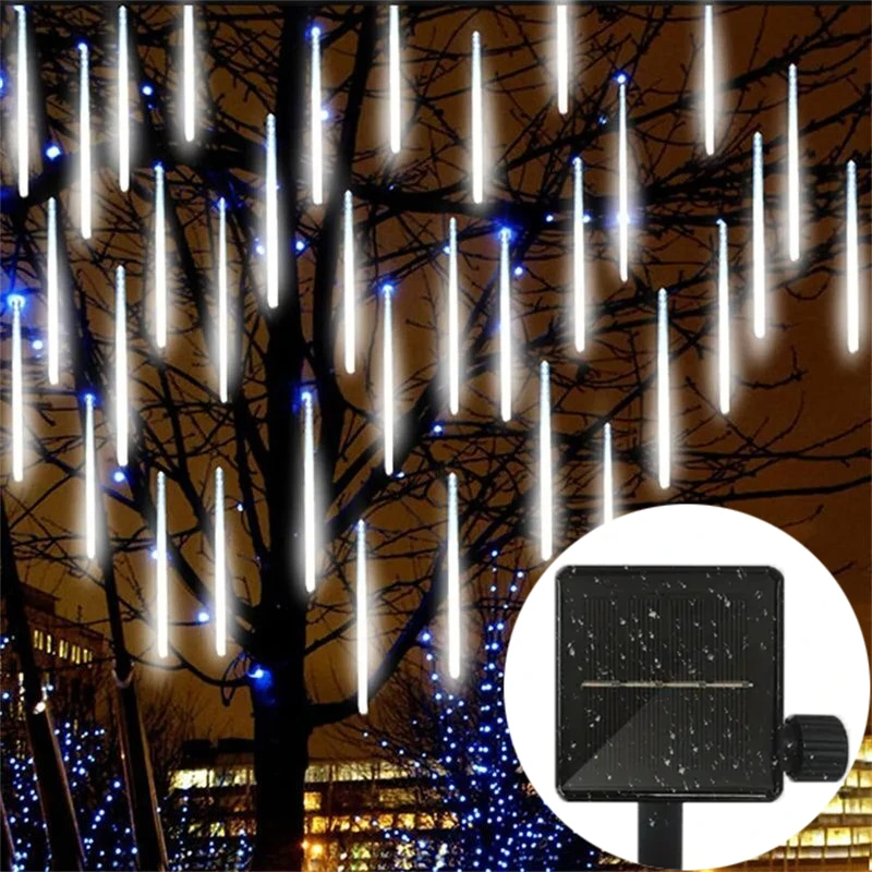 

Solar LED Meteor Shower Rain Lights Holiday String Lights Fairy Garden Light 8 Tubes 192/288 Leds Christmas Wedding Decoration