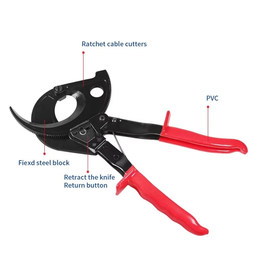 Tagliacavi a cricchetto, tagliacavi per impieghi gravosi per cavo in alluminio rame fino a 400mm ², utensile manuale per il taglio di fili a cricchetto