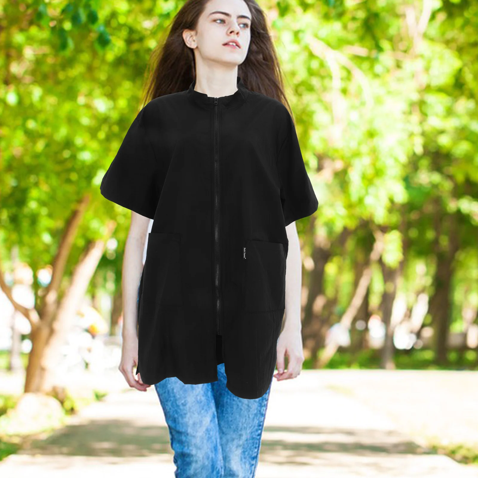 

Nylon Pet Shop Uniform Grooming Smock for Beautician Waterproof Workwear for Dogs Cats Haircut Black Pet Shop Uniform