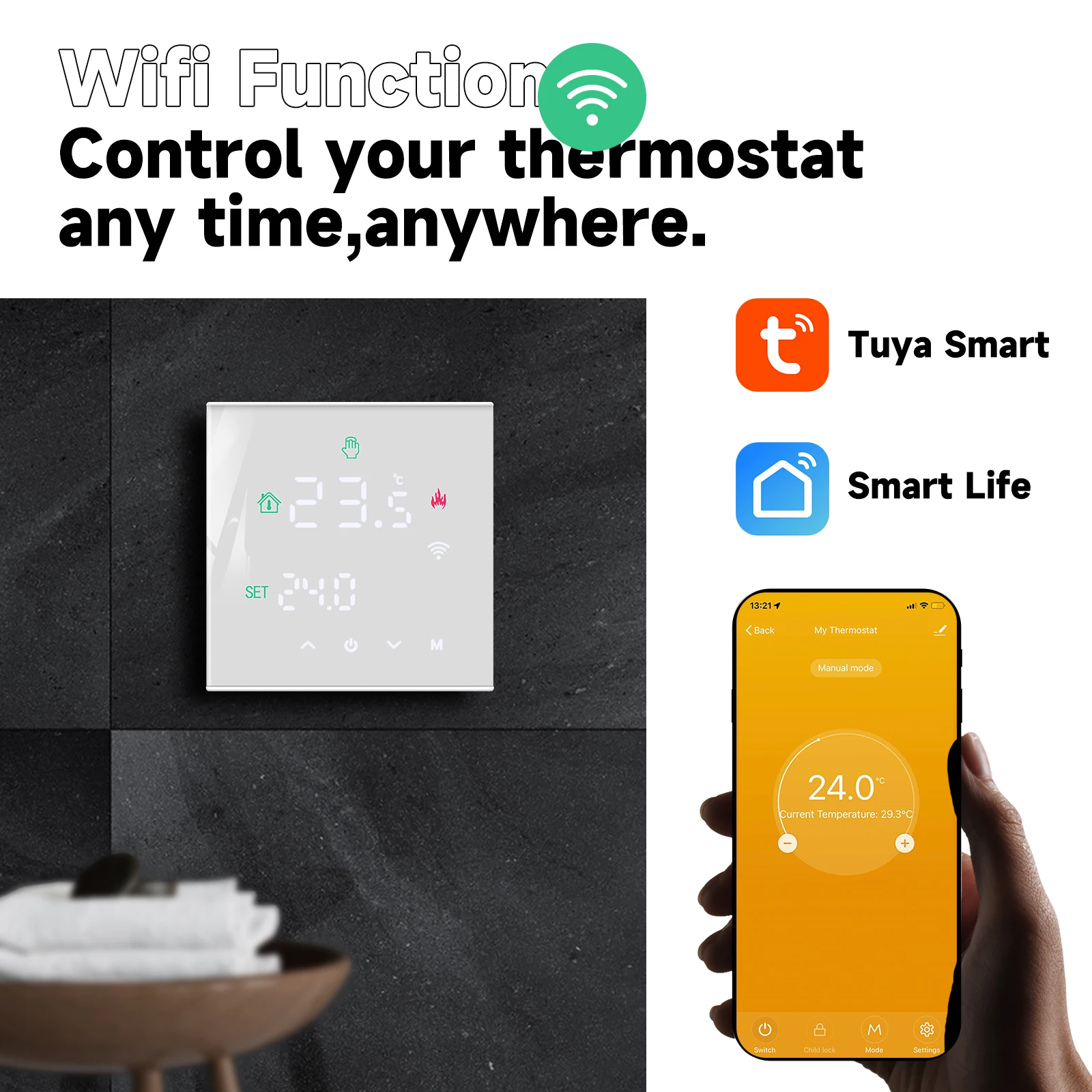 Beok tuya thermostat wifi gaskessel warm bodenheizung temperatur regler smart thermo regulator arbeit mit alice google home