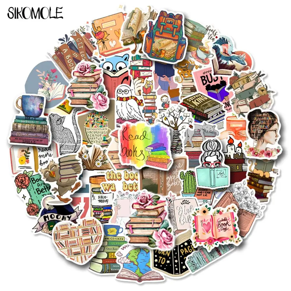 

10/30/50PCS Diary Book Reading Stickers For Notebook Motorcycle Skateboard Computer Decal Cartoon Luggage Graffiti Sticker F3