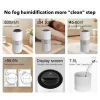 Modern Home Living Room Baby Room Bedroom 7.5L Water Tank Capacity Touch Control Table Top Air Humidifier