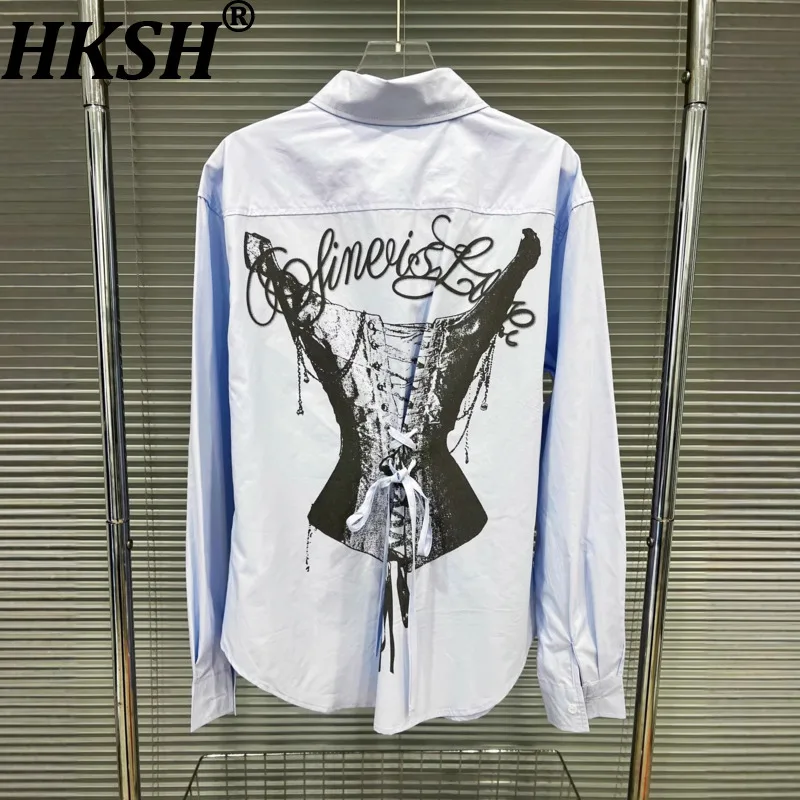 

Женская шикарная рубашка HKSH с принтом, отложным воротником, длинными рукавами, на одной пуговице, повседневная, универсальная, в корейском стиле, новинка весна-лето HK20175