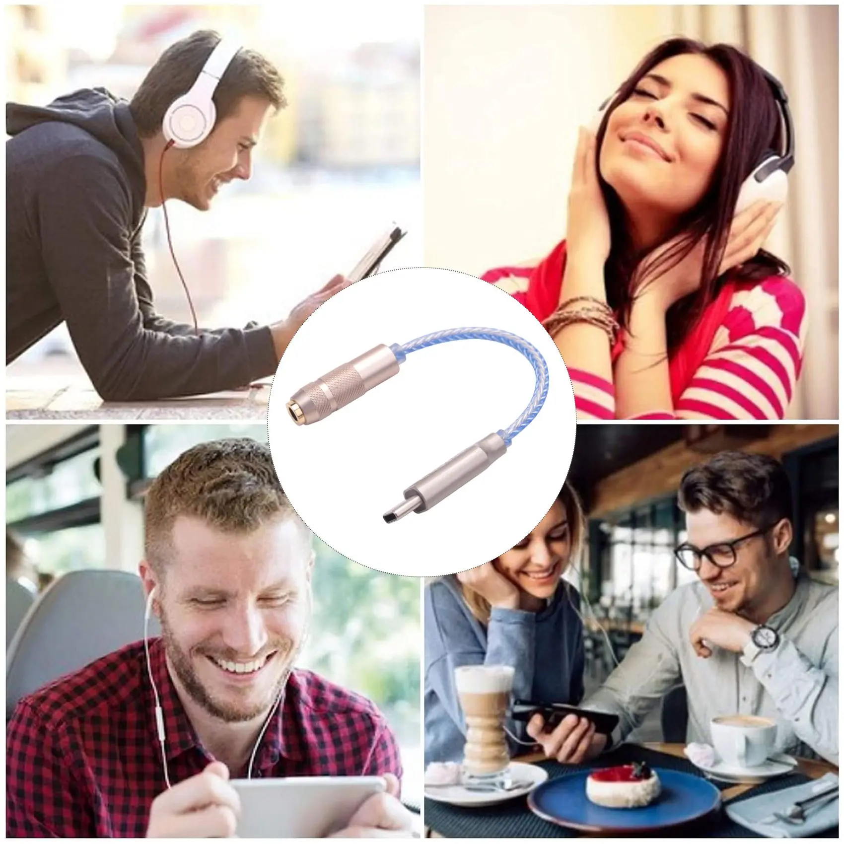 Excellent-CX31993 USB Type C DAC Headphone Amp Blue With 3.5Mm Output SNR128DB PCM 32B/384Khz For Android Windows10 Phone Call