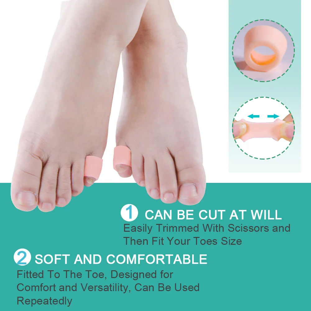 

2Sizes Little Toe Protector Silicone Gel Foot Corns Calluses Blister Protection Pad Anti-Wear Hole Toes Separator Pedicure Tools