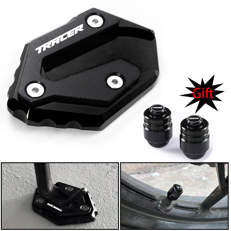 

For YAMAHA tracer 900 /gt 700 /gt TRACER 9/gt 7/gt MT-09 SP MT07 CNC Side Stand Enlarge Extension And Tire Valve Air Caps