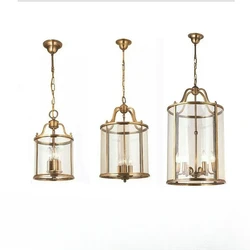 Modern Copper Chandelier European style Glass Golden Luxury Indoor Pendant Light For Dining Room Living Room Hotel Aisle