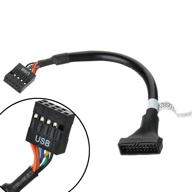 1 قطعة جديد اللوحة رأس محول الحبل جودة عالية 20 دبابيس USB 3.0 أنثى إلى 9 دبوس 2.0 ذكر جودة عالية #1