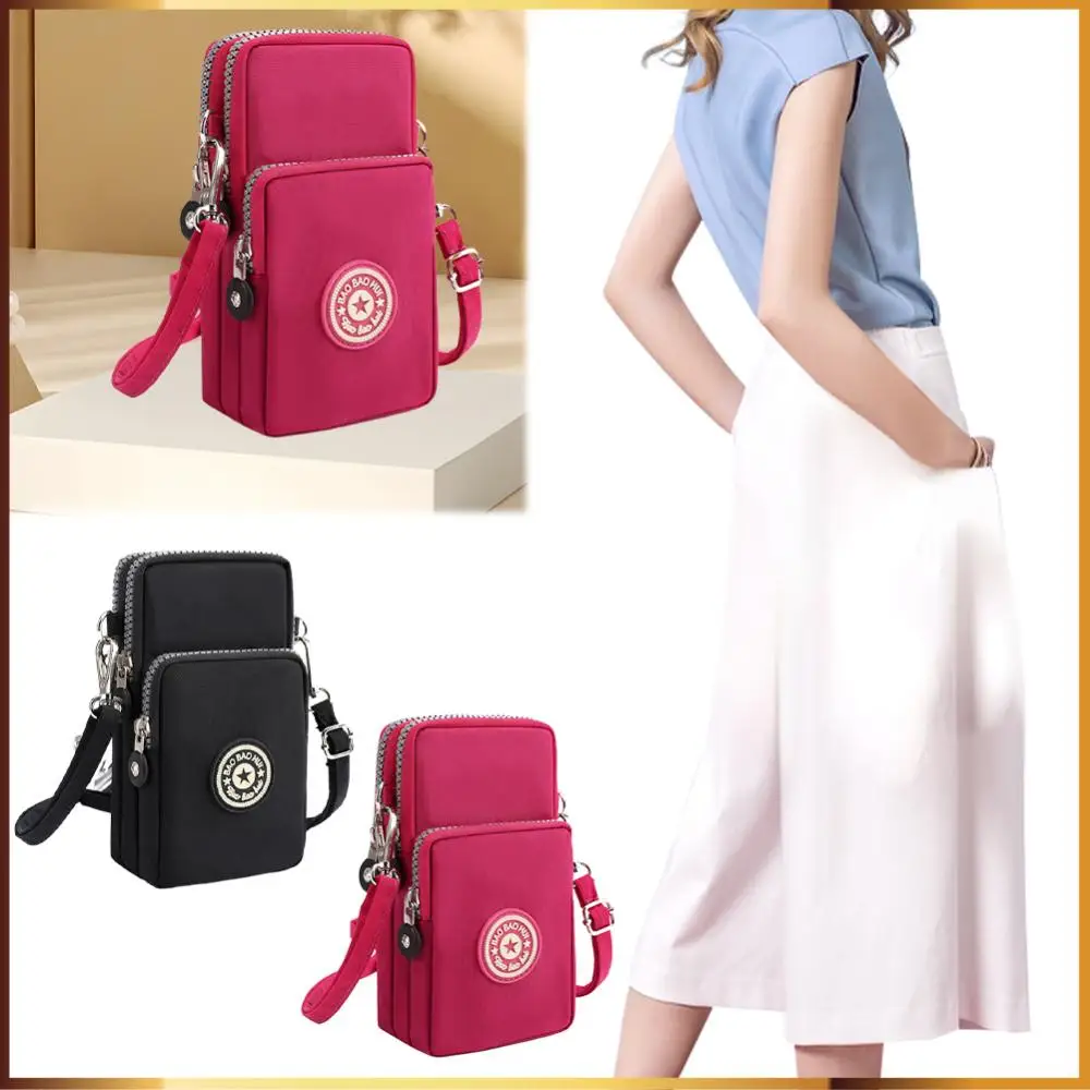 

Nylon Small Crossbody Bag with Adjustable Strap Mini Cell Phone Bag Multi Pocket Wallet Purse for Women Travel Festival Gifts