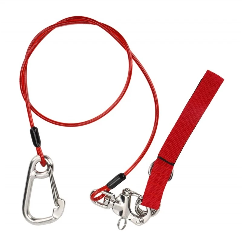 Underwater Diving Freediving Lanyard Diving Safety Lanyard Rope with Wristband & Carabiner Dive Accessories Enduring