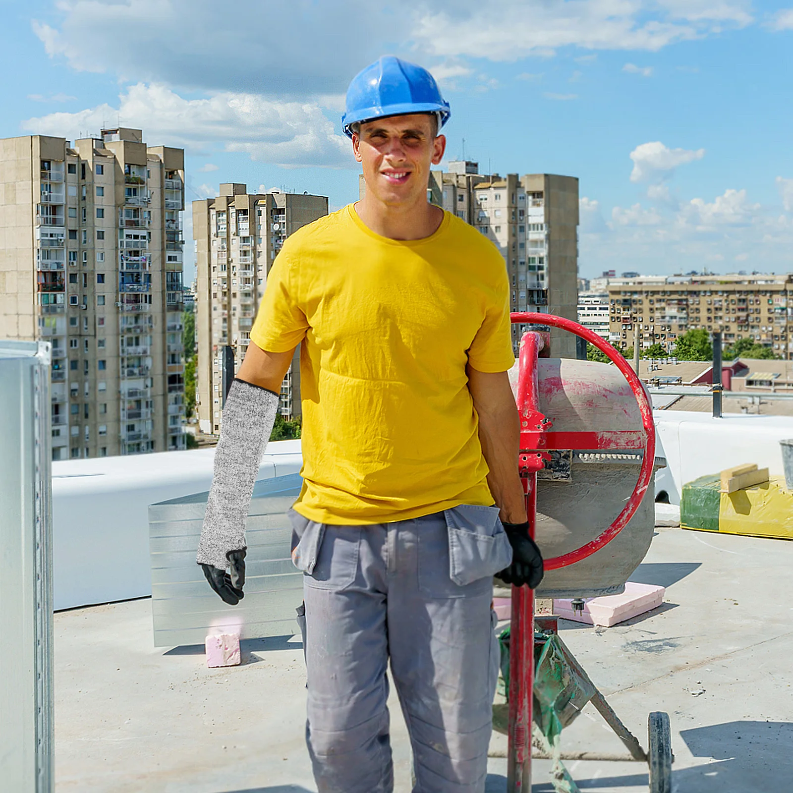 قطع مقاومة أكمام أذرع تبريد ثقب الإبهام المستوى 5 حماية 40 سنتيمتر طويلة الساعد الحرس تنفس أكمام العمل البستنة الزراعة