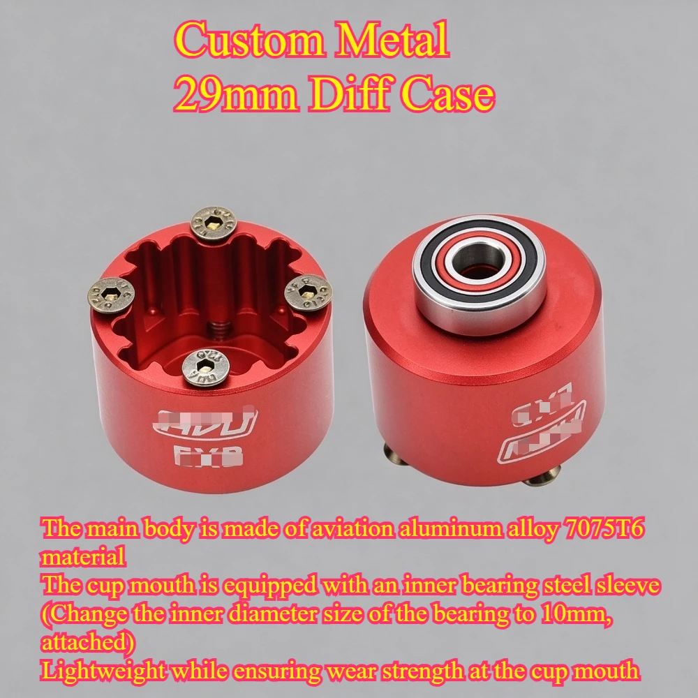Upgrade RC Metal 29mm Diff Case ARA310983 For 1/8 Arrma Kraton 6S Outcast V6 EXB 1/7 Mojave custom size Replacement Parts
