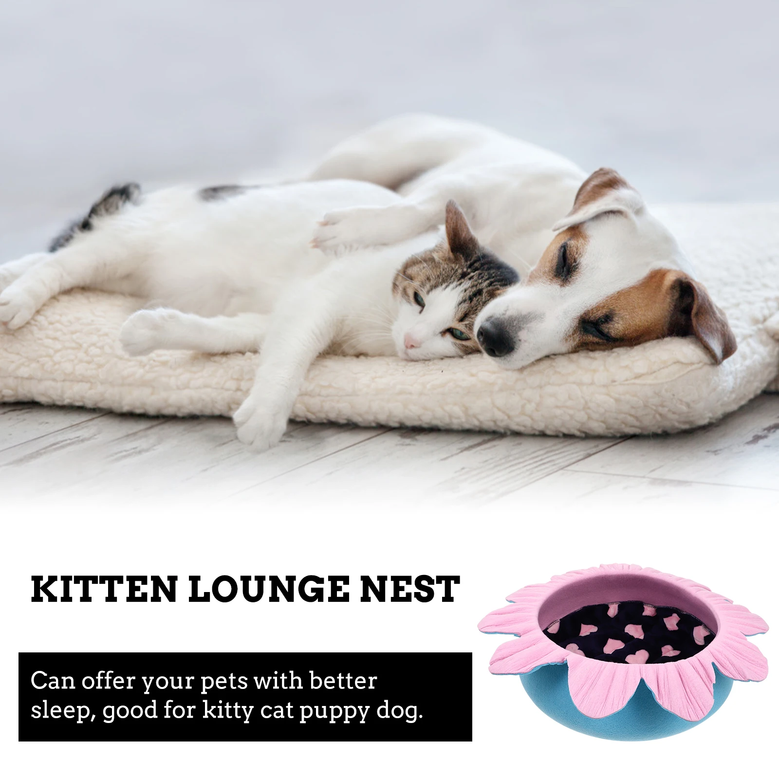 

Shape Chrysanthemum Nest Kitten Lounge Accessories Cat Dog Mat Calming Pet Beds