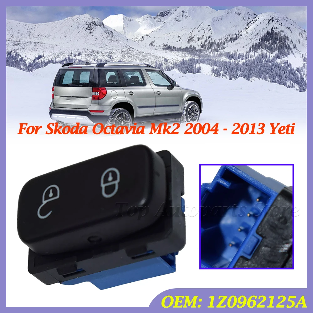 1Z0962125A For Skoda Octavia Mk2 2004-2013 Yeti Black Central Door Lock System Switch Button