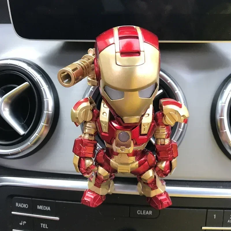 

Marvel The Avengers Iron Man Mk42 Mk43 Car Interior Decoration Accessories Creative Model Luminous Figures Collectible Toy Gifts