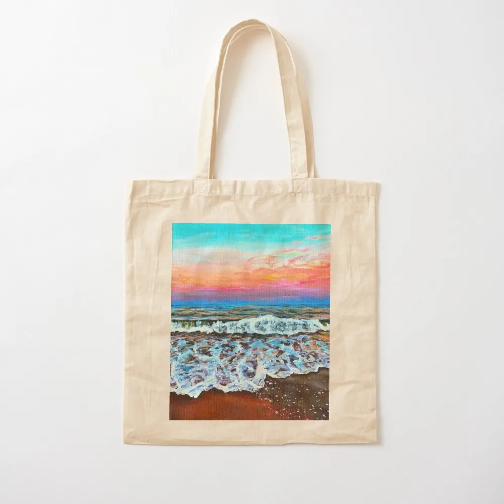 Seafoam Sunset Tote Bag university shopper bag women bag tote canvas shopping