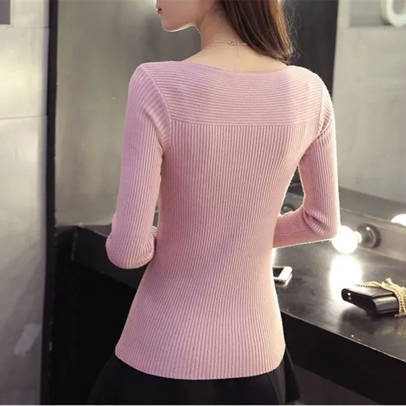 2024 primavera Casual manica lunga autunno maglione lavorato a maglia Pullover maglioni stile  Slim canottiera maglieria  F61