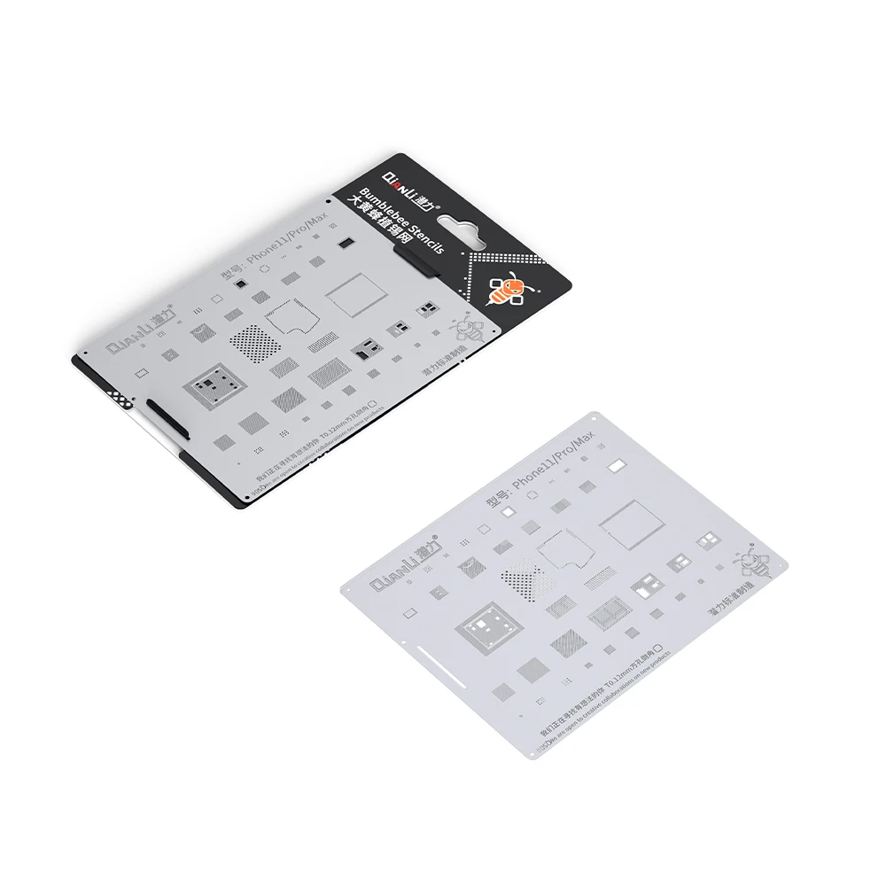 0.12MM Qianli Multi-Function Universal BGA Reballing Stencil 0.3 0.35 0.4 0.5 Square Hole Misaligned Planting Tin Plate