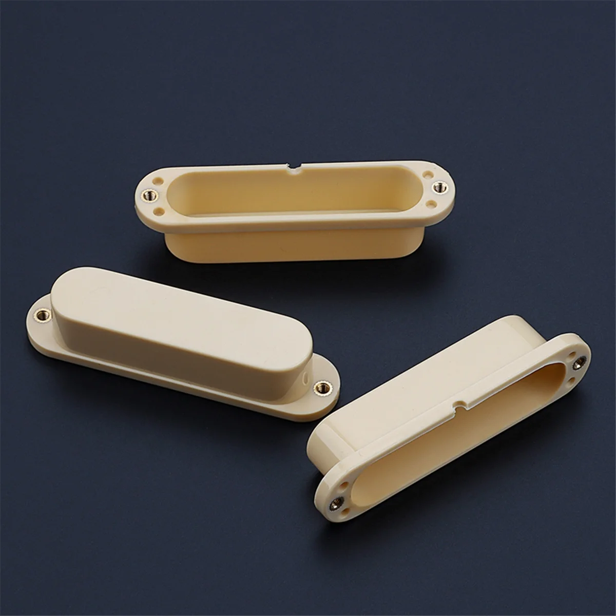 3Pcs Cream No Hole Closed Single Coil Pick Up Covers for Strat Style Electric Guitar