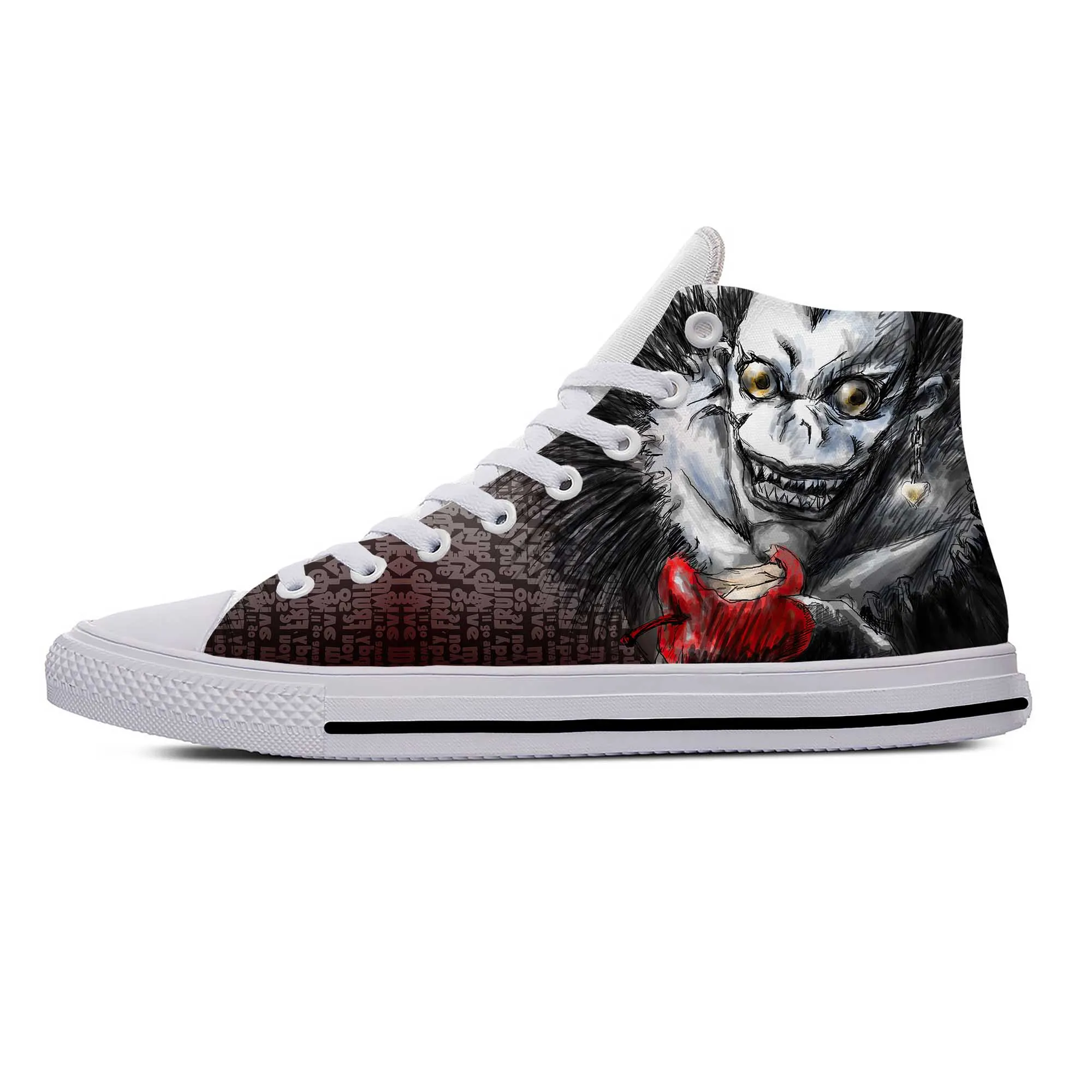 Anime Manga Dos Desenhos Animados Comic Demônio Death Note Ryuk Sapatos de Pano Casuais Alta Top Leve Respirável Impressão 3D Das Mulheres Dos Homens Sneakers