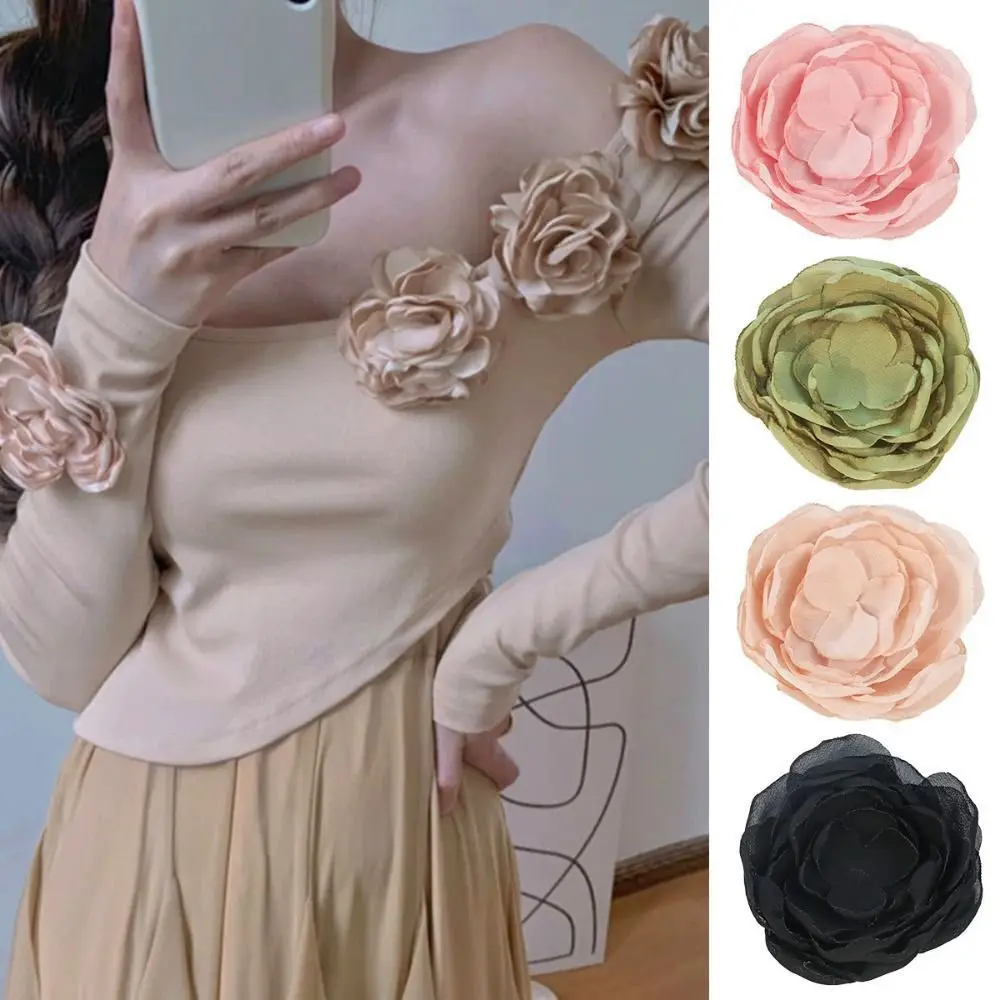 

5PCS Polyester Rose Cloth Patch Retro Multipurpose 3D Cloth Applique Handmade DIY Apparel Headwear Accessories