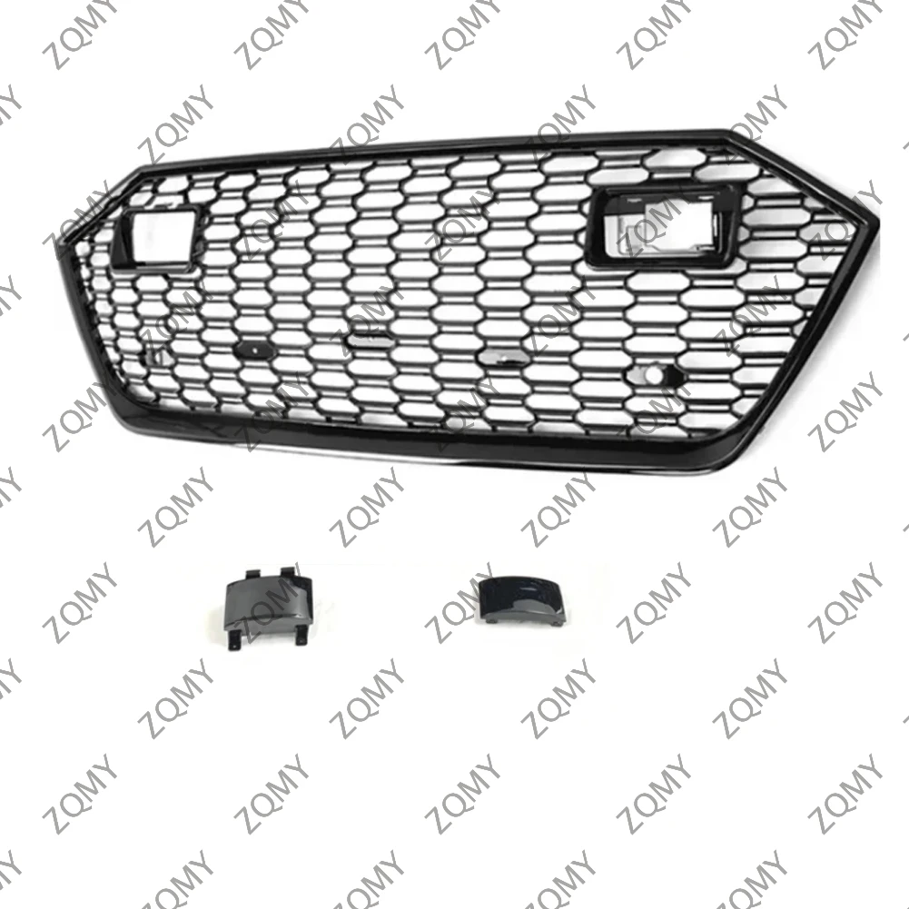 

W/Logo For Audi A7/A7L/S7 2019 2020 2021 2022-2024 Car Front Bumper Grille Centre Panel Styling Upper Grill (Modify RS7 style)